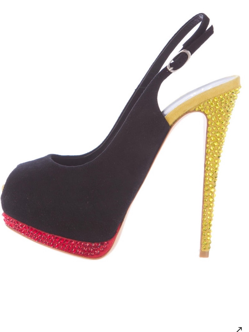 Giuseppe Zanotti platform Heels W/ Red/Yellow Swarovski Crystal Heels Sz.36